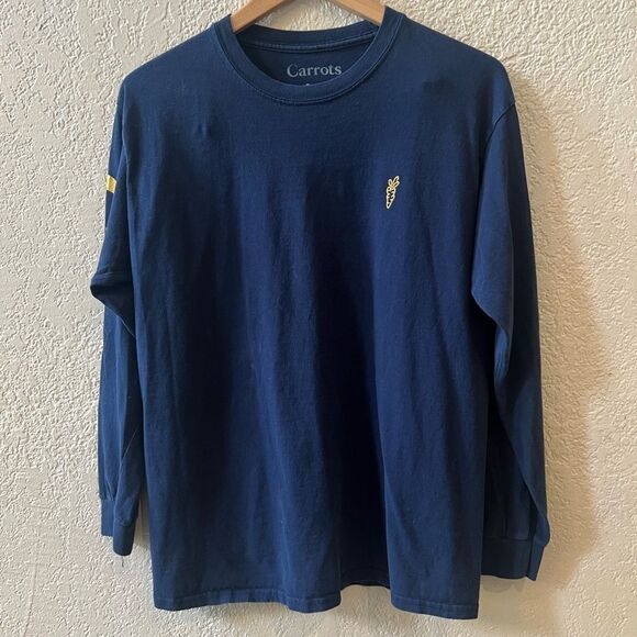 Carrot’s by Antwar Wordmark Long Sleeve Shirt Mens Medium Blue Yellow Logo - Picture 1 of 6